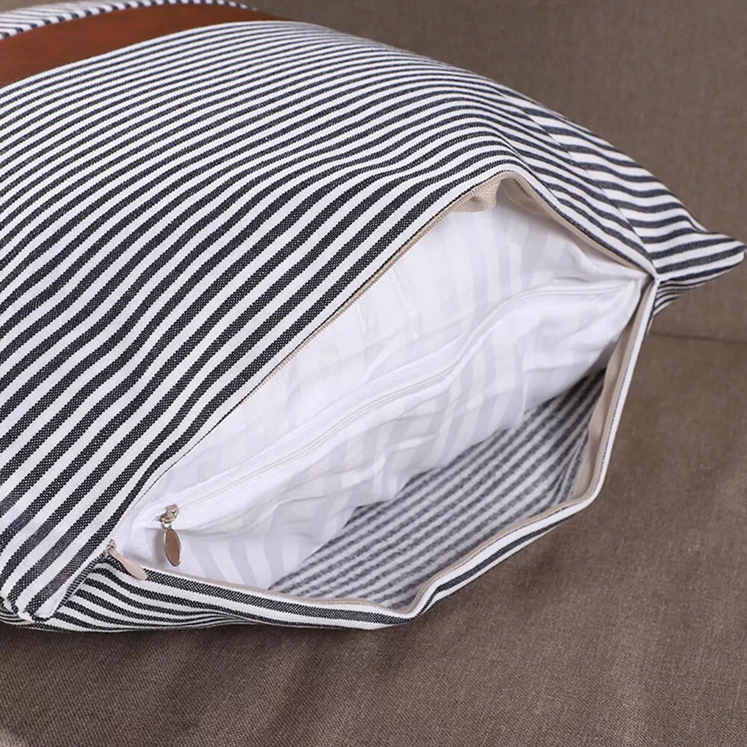 Pillow Covers, leather & cotton Cushion Covers (16 × 16 Inch / 1 Pair / 2 Pc) Pillow Covers, leather & cotton Cushion Covers (16 × 16 Inch / 1 Pair / 2 Pc)